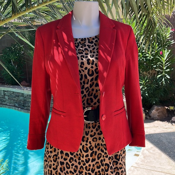 Fall Rustic Orange Red Twill Blazer - Picture 1 of 9